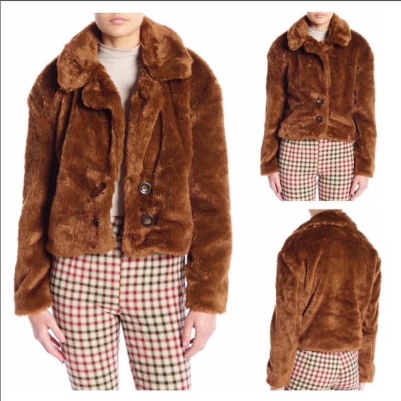 Free People Plush Faux Fur Brown Jacket - Picture 10 of 11